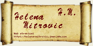 Helena Mitrović vizit kartica